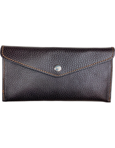 Portafoglio slim in pelle Moka