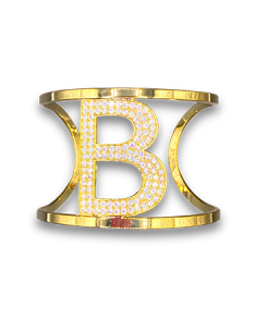 Bracciale rigido con iniziale in strass 2