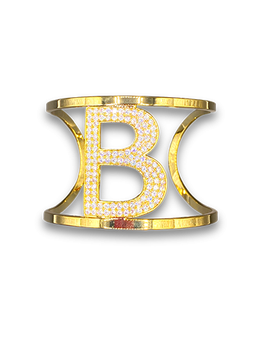 Bracciale rigido con iniziale in strass
