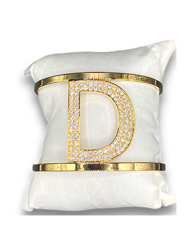 Bracciale rigido con iniziale in strass