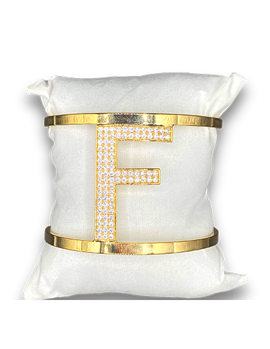 Bracciale rigido con iniziale in strass