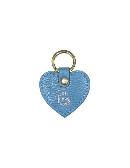 Portachiavi a cuore con lettera Swarovski