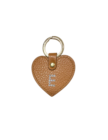 Portachiavi a cuore con lettera Swarovski
