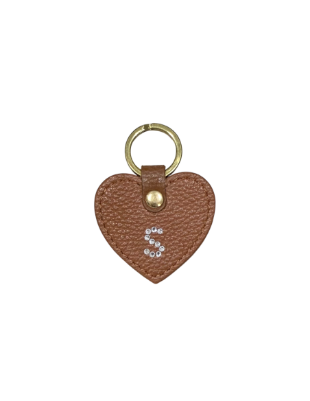Portachiavi a cuore con lettera Swarovski