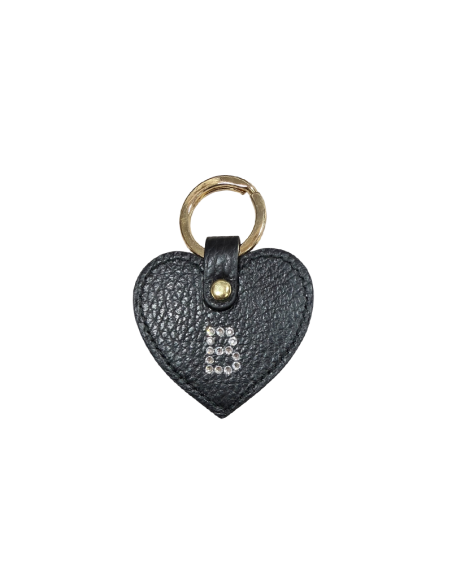 Portachiavi a cuore con lettera Swarovski