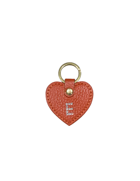 Portachiavi a cuore con lettera Swarovski