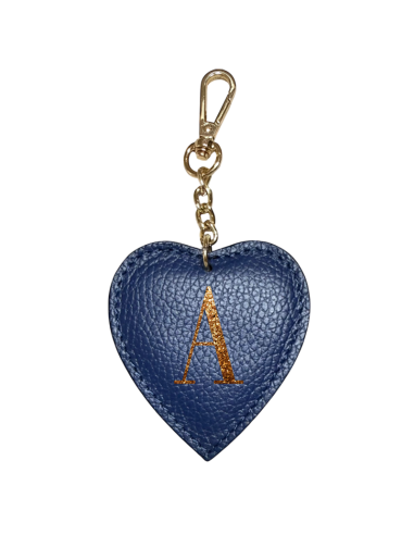 Portachiavi a cuore con lettera glitter