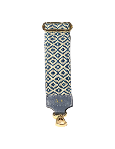 Tracolla per borsa rombi azzurro