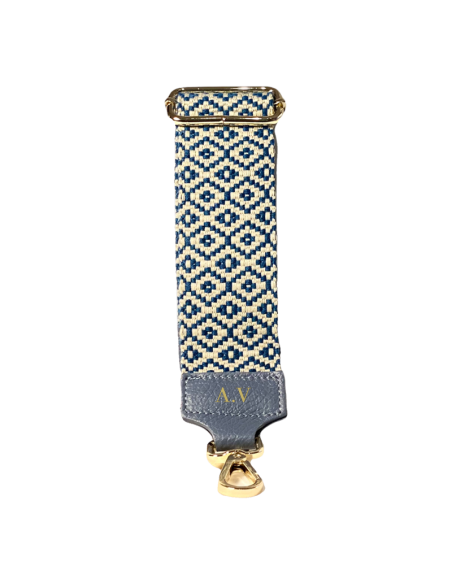 Tracolla per borsa rombi azzurro