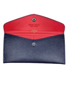 Portafoglio slim in pelle con interno rosso personalizzabile 2