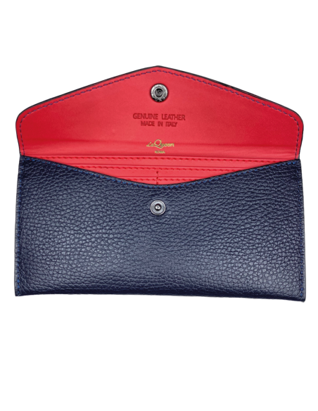 Portafoglio slim in pelle con interno rosso personalizzabile