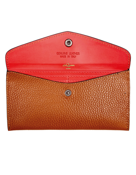 Portafoglio slim in pelle con interno rosso personalizzabile