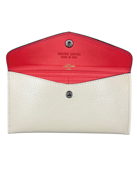 Portafoglio slim in pelle con interno rosso personalizzabile