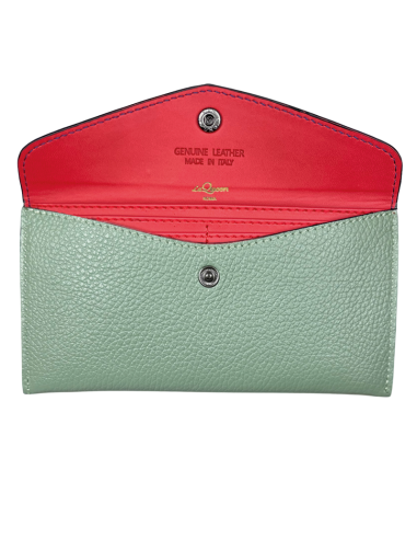 Portafoglio slim in pelle con interno...