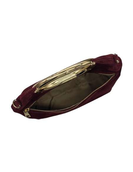 Borsa camoscio manico anello