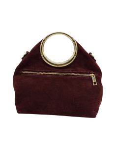 Borsa camoscio manico anello 2