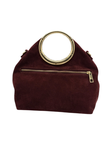 Borsa camoscio manico anello