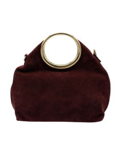 Borsa camoscio manico anello
