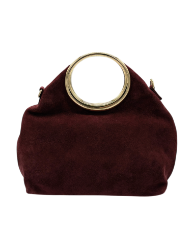 Borsa camoscio manico anello