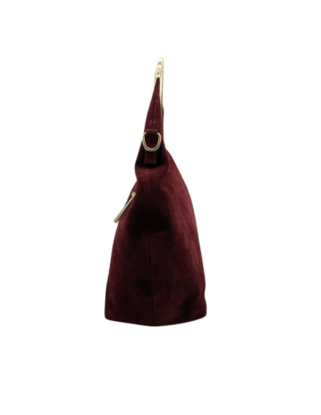 Borsa camoscio manico anello