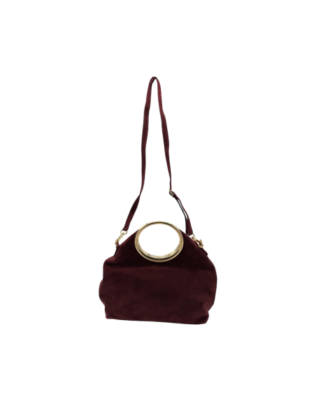 Borsa camoscio manico anello