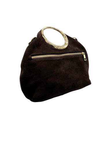 Borsa camoscio manico anello