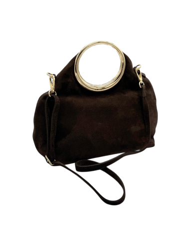 Borsa camoscio manico anello