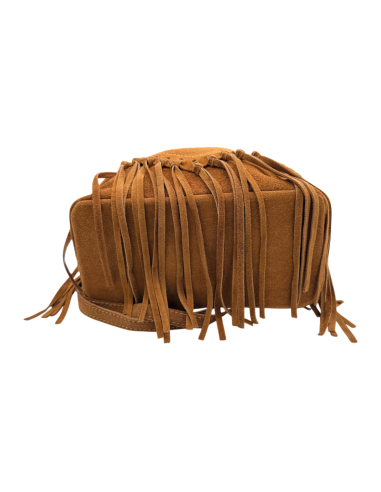 Borsa secchiello in camoscio con frange