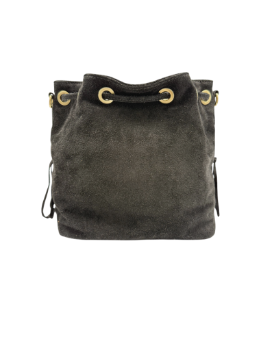 Borsa secchiello in camoscio con frange