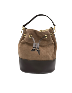 Borsa secchiello in pelle e camoscio 2