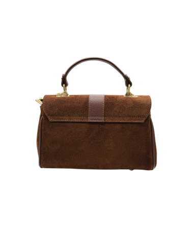 Borsa con manico in camoscio e pelle