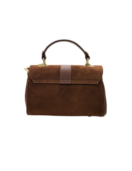 Borsa con manico in camoscio e pelle