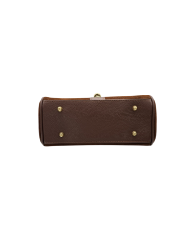 Borsa con manico in camoscio e pelle