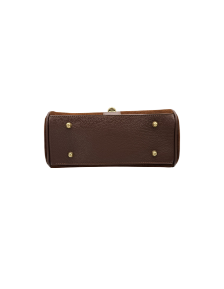 Borsa con manico in camoscio e pelle