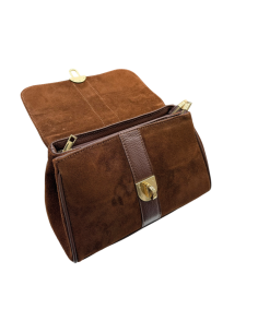 Borsa con manico in camoscio e pelle 2