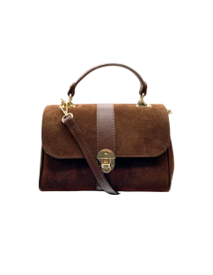 Borsa con manico in camoscio e pelle