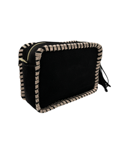 Borsa in camoscio con tracolla