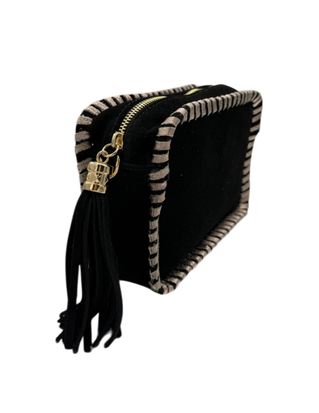 Borsa in camoscio con tracolla