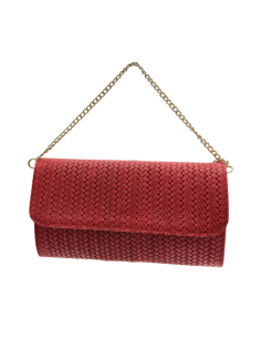 Pochette effetto intrecciato con tracolla catenella