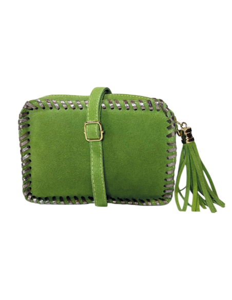 Borsa in camoscio con tracolla