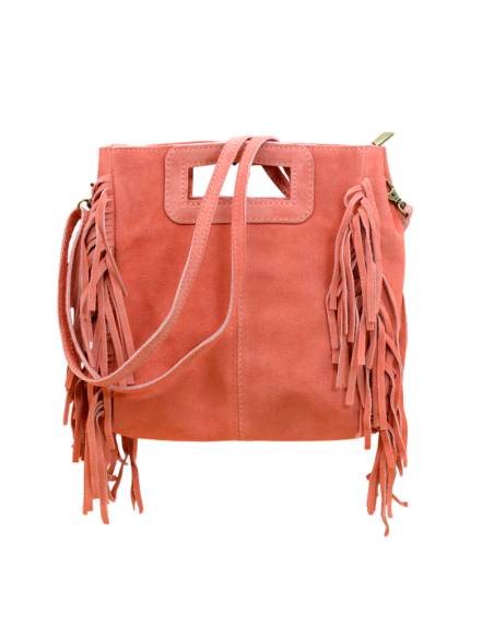 Borsa in camoscio con frange