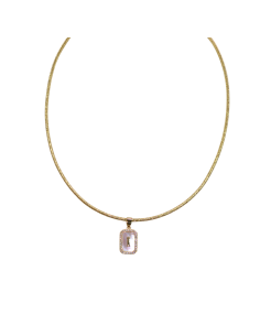 Collana Magnetica Ciondolo Piastrina con strass e Iniziale 2