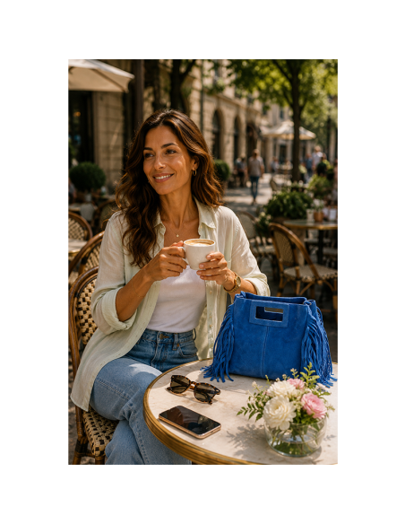 Borsa in camoscio con frange